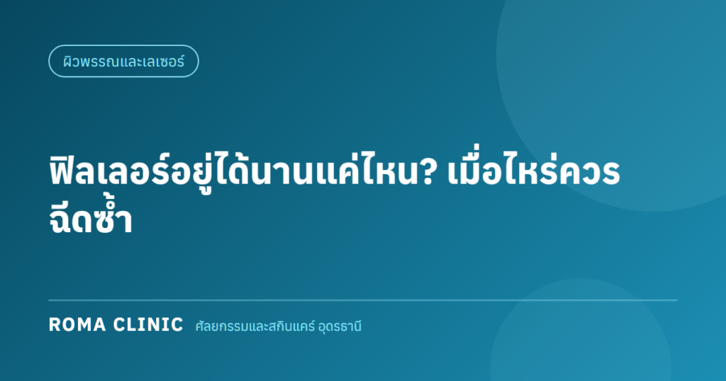 ฟิลเลอร์อยู่ได้นานแค่ไหนและเมื่อไหร่ควรฉีดซ้ำ ที่อุดรธานี โดย Roma Clinic